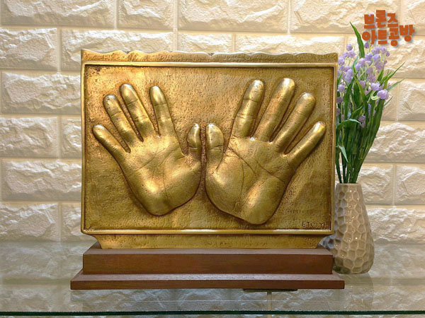 가족,연인 커플 핸드프린팅(손)/황동 청동 공예품 신주 주물 금속 조각품 조형물 인테리어소품 장식품 주문제작