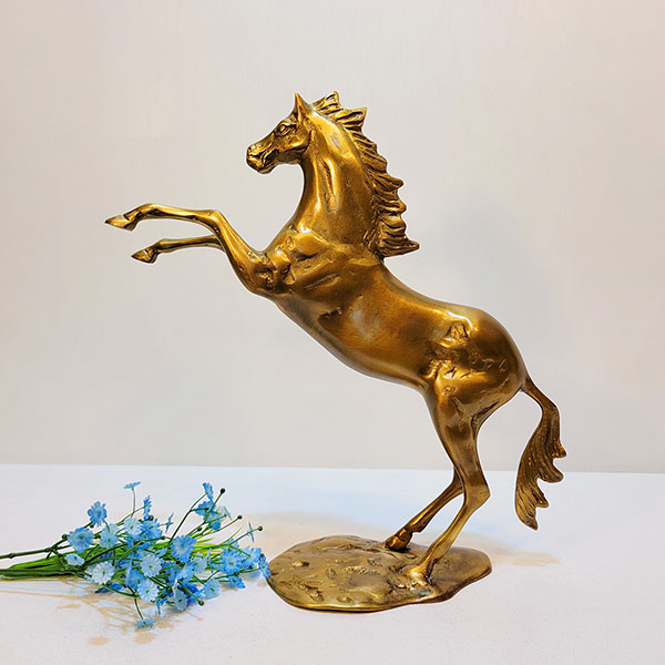 바탕말(대)/황동 청동 공예품 신주 주물 금속 말 조각상 조각품 조형물 인테리어소품 장식용품