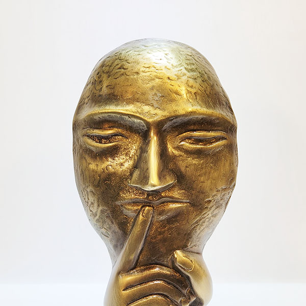 생각 조각품 조각상 청동 황동 공예 장식품 생각하는 사람 손 주물 신주 금속 조형물 풍수인테리어