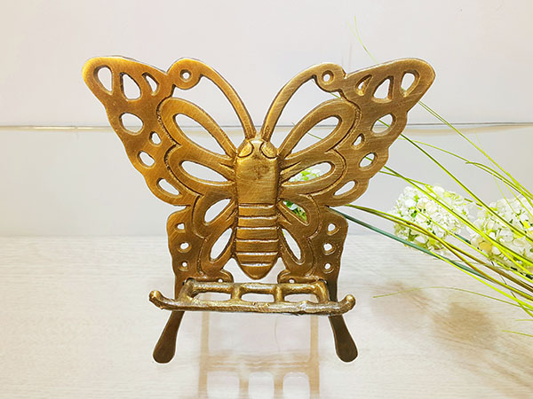 청동 나비 거치대 핸드폰 받침대 액자 이젤 주물 금속 황동 엔틱 테이블 데코 지지대 조각 장식품 조형물 브론즈