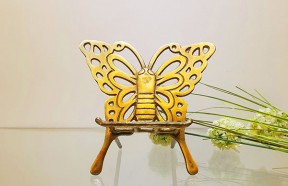 청동 나비 거치대 핸드폰 받침대 액자 이젤 주물 금속 황동 엔틱 테이블 데코 지지대 조각 장식품 조형물 브론즈