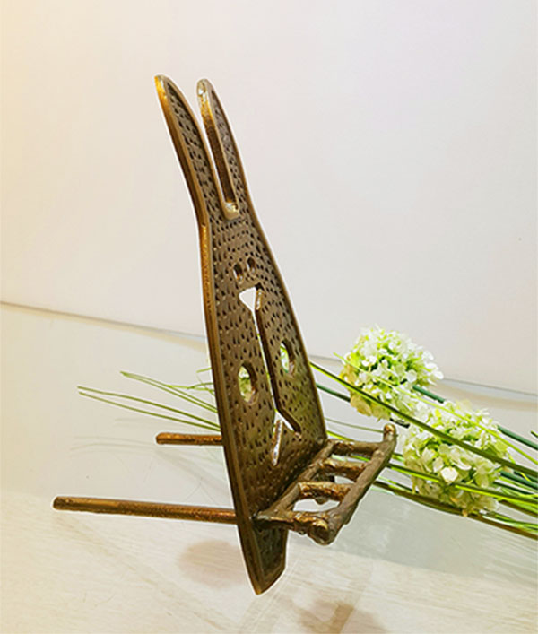 청동 토끼 거치대 받침대 지지대 핸드폰 액자 이젤 금속 주물 엔틱 테이블 데코 브론즈 조형물 공예 조각 장식품