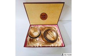 방짜유기 놋그릇 1인 디자인 4첩 반상기 공기 대접  찬기셋트 주물 선물 예쁜그릇 디자인그릇 브론즈아트공방