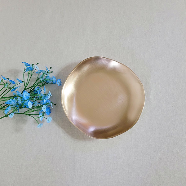 방짜 유기 그릇 놋접시3P 둥근원형 앞접시 나눔접시 반찬그릇 신혼 혼수 주물 예쁜디자인그릇