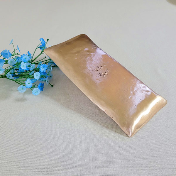 방짜 유기 그릇 놋그릇1P 생선 모듬 접시 앞접시 나눔사각 반찬그릇 신혼 혼수 주물 예쁜디자인그릇 브론즈 아트공방