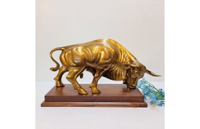 싸움소 1호 황소 청동싸움하는 소 황동 공예품 조각상 신주 주물공장 금속 브론즈 아트 공방