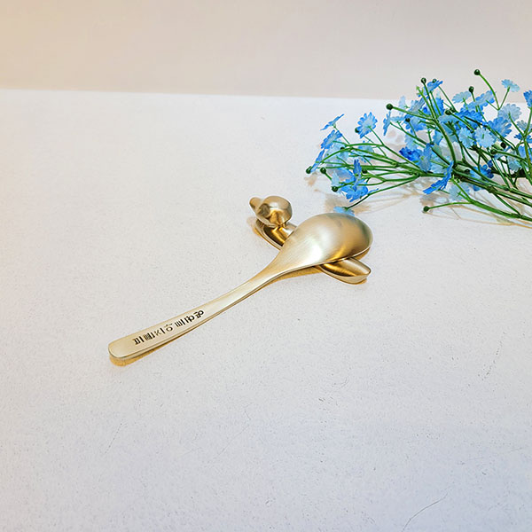 방짜 유기 디저트 스푼 빙수스푼 디저트 놋수저 죽숟가락 브론즈아트공방