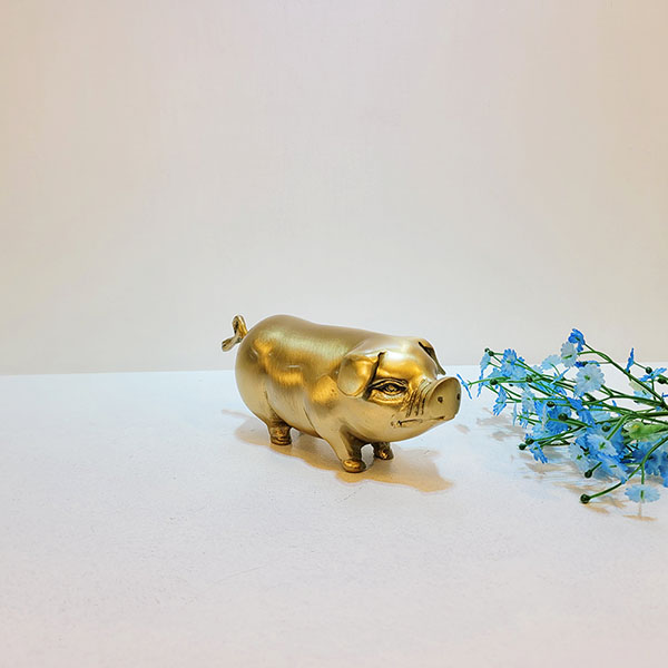신돼지 소 청동 황동 공예품 주물 신주 금속 조각품 황금 돼지 장식품 복돼지 개업선물 집들이선물 인테리어소품