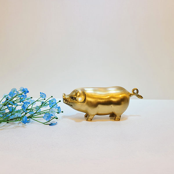 신돼지 소 청동 황동 공예품 주물 신주 금속 조각품 황금 돼지 장식품 복돼지 개업선물 집들이선물 인테리어소품