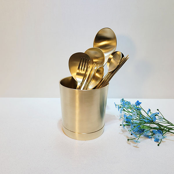 유기 방짜 수저통 숟가락통 조리도구통 정리함 꽂이 보관함 조리기구통 놋 물빠짐유기수저통 주방용품