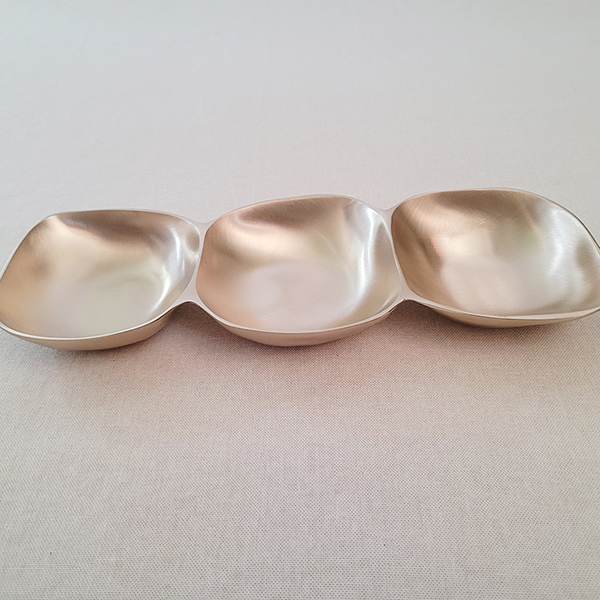 유기그릇 방짜 나눔접시 삼절판 나눔찬기 놋그릇 놋접시 나눔3구 주물 타원형