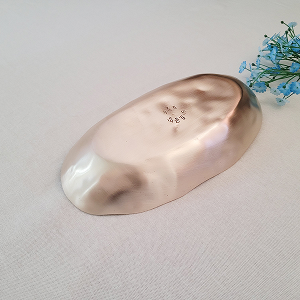 유기그릇 타원형접시 1호 방짜 놋그릇 놋접시 디자인 디저트 샐러드 모듬 생선 접시