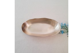 유기그릇 타원형접시 1호 방짜 놋그릇 놋접시 디자인 디저트 샐러드 모듬 생선 접시