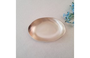 유기그릇 타원형접시 2호 방짜 놋그릇 놋접시 디자인 디저트 샐러드 모듬 포인트 접시