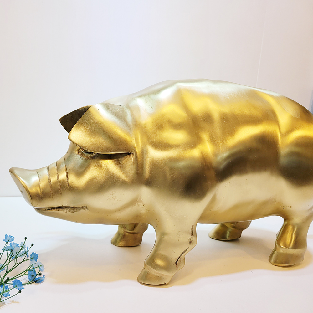 왕 돼지 3호 황금 돼지 조각상 조형물 장식품 주물 금속 공예품 모형 포토존 동물조형물 개업선물 정원 조경 풍수 인테리어