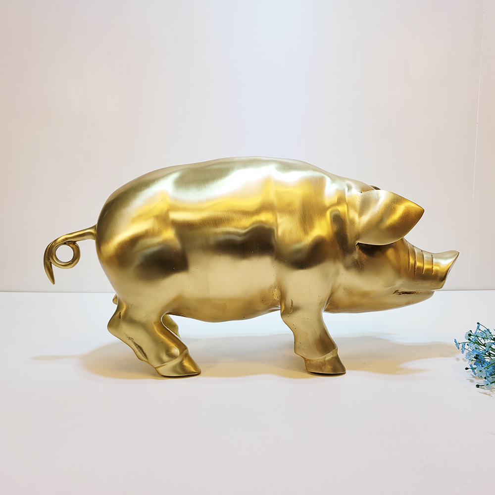 왕 돼지 3호 황금 돼지 조각상 조형물 장식품 주물 금속 공예품 모형 포토존 동물조형물 개업선물 정원 조경 풍수 인테리어