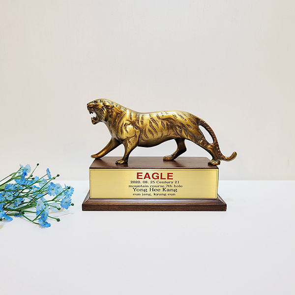 호랑이 소 상패 청동 황동 조각품 장식품 기념패 감사패 우승패 공로패 골프상패