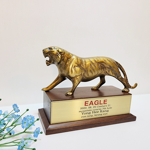 호랑이 소 상패 청동 황동 조각품 장식품 기념패 감사패 우승패 공로패 골프상패