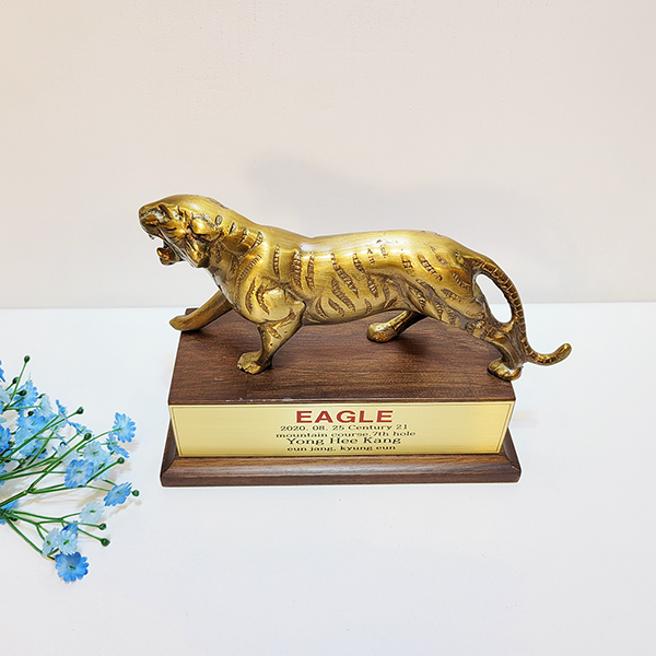 호랑이 소 상패 청동 황동 조각품 장식품 기념패 감사패 우승패 공로패 골프상패