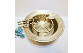 동화로 청동 황동 삼발 수저셋트 전통화로 무쇠 캠핑 글림핑 가정용 놋쇠 추억의아이템