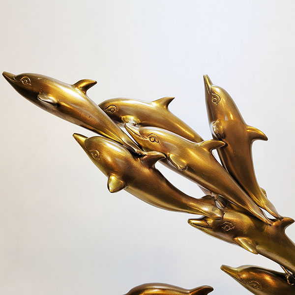 돌고래 9마리 상패 청동 황동 공예품 감사패 기념패 공로패 축하패 골프 홀인원 이글패 싱글패 조각품 조각상 장식품 주물 신주 금속 인테리어소품