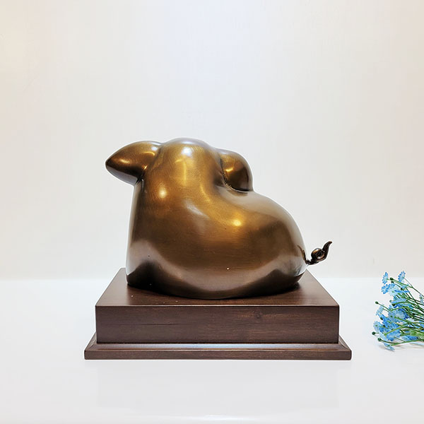 웃는 복돼지 대 상패 황금돼지 청동 황동 재물운 재물복 성공기원 복돼지 기념패 감사패 우승패 골프상패