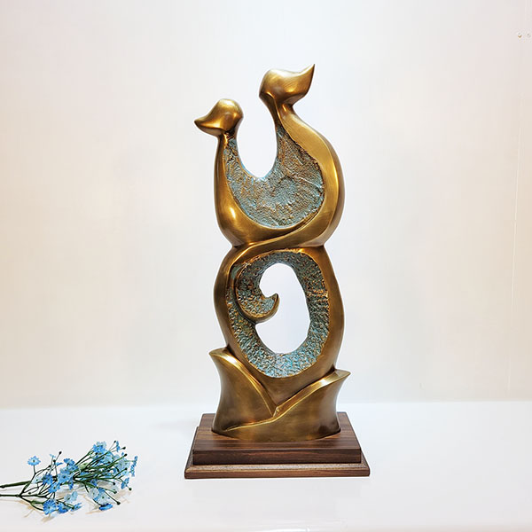 부부1호 조각품 청동 황동 공예품 주물 신주 금속 조각상 장식품 조형물 부부의날 가족선물 집들이선물 카페 브론즈 인테리어소품