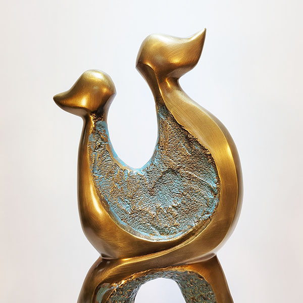 부부1호 조각품 청동 황동 공예품 주물 신주 금속 조각상 장식품 조형물 부부의날 가족선물 집들이선물 카페 브론즈 인테리어소품