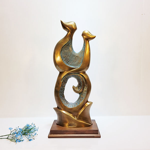 부부1호 조각품 청동 황동 공예품 주물 신주 금속 조각상 장식품 조형물 부부의날 가족선물 집들이선물 카페 브론즈 인테리어소품
