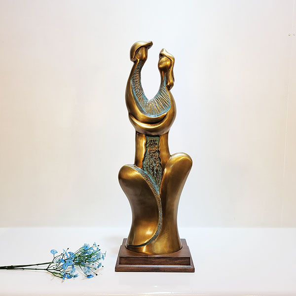부부2호 조각품 황동 청동 공예품 조각상 장식품 조형물 주물 신주 금속 신혼집선물 집들이선물 부부의날 주문제작 거실 인테리어소품