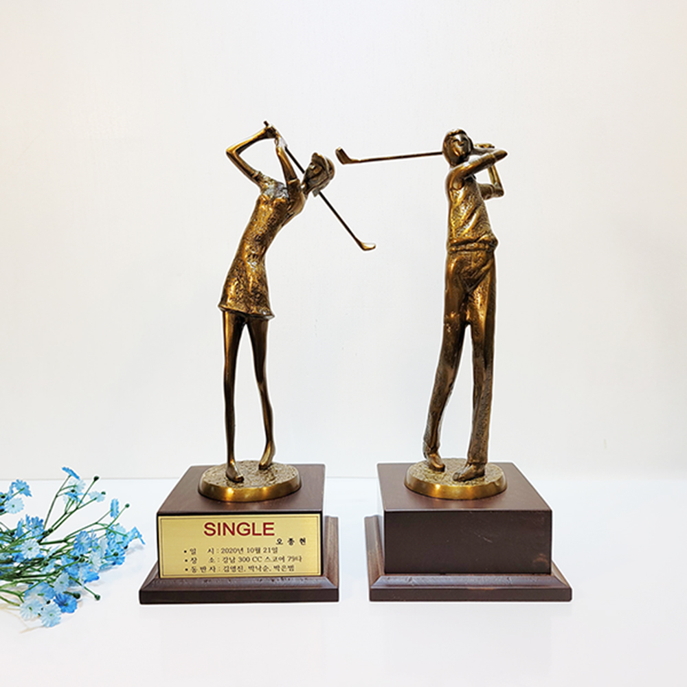 신)골프 소 남자 상패 황동 청동 공예품 홀인원 이글패 싱글패 골프 브론즈 상패전문업체