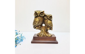 부엉이 부부 조각상 황동 청동 공예품 조각품 주물 신주 금속 브론즈 개업선물 재물 집들이선물 거실인테리어소품