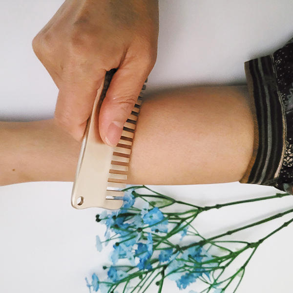 방짜 유기 빗 괄사 마사지기 1호 머리 두피 직사각 유기괄사 놋 안마 지압 주물 답례품 선물용품