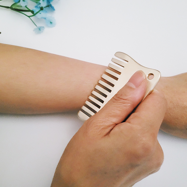 방짜 유기 빗 괄사 마사지기 2호 사각 머리 두피 유기괄사 놋 안마 지압 주물 피부샵 지인 선물용품