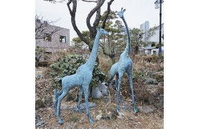 기린 특대 녹청 청동 황동 공예품 조각상 조각품 장식품 조형물 카페 전원주택 정원 동산 조경 인테리어 주문제작