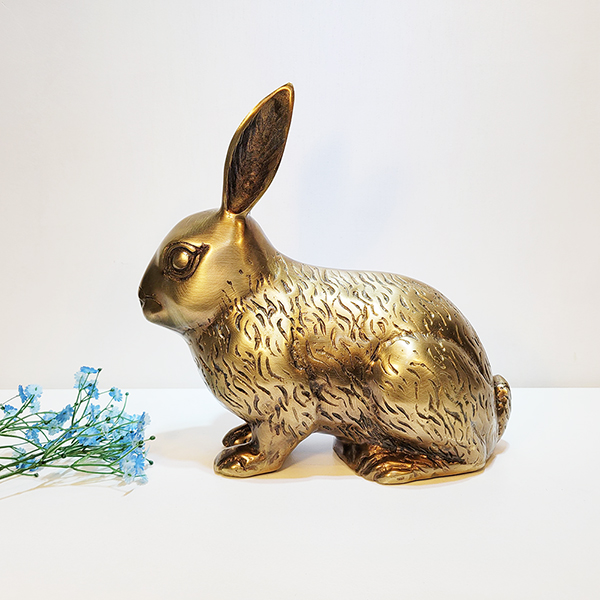 토끼 대 조각품 조각상 청동 황동 공예품 인형 모형 정원 야외 마당 카페 거실 상점 정원꾸미기 래빗 장식품 인테리어소품