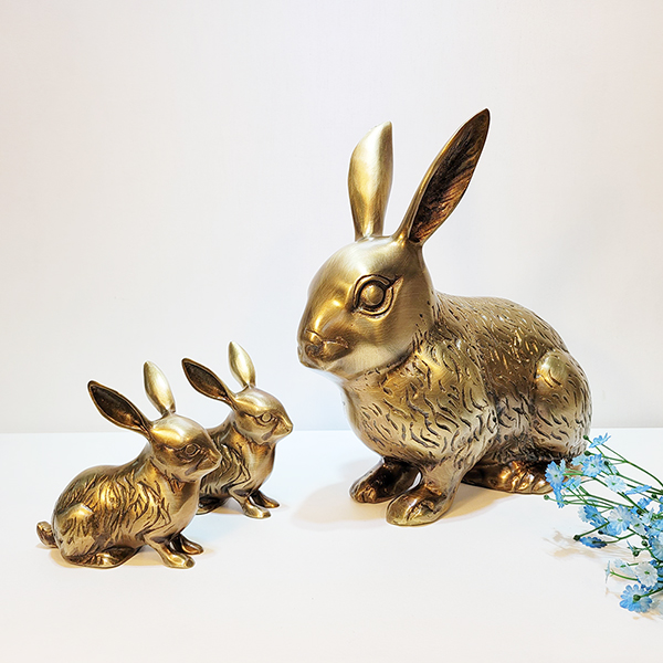 토끼 대 조각품 조각상 청동 황동 공예품 인형 모형 정원 야외 마당 카페 거실 상점 정원꾸미기 래빗 장식품 인테리어소품