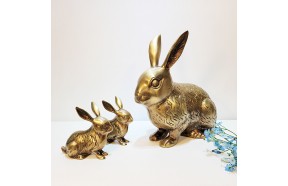 토끼 대 조각품 조각상 청동 황동 공예품 인형 모형 정원 야외 마당 카페 거실 상점 정원꾸미기 래빗 장식품 인테리어소품
