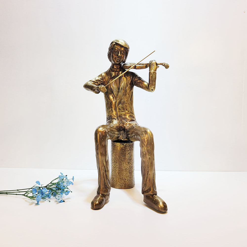 3중주 특대 악기 조각상 동 브론즈 첼로 바이올린 피아노 연주 조각품 조형물 호텔 카페 건물 로비 포토존 인테리어 장식품