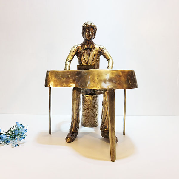 3중주 특대 악기 조각상 동 브론즈 첼로 바이올린 피아노 연주 조각품 조형물 호텔 카페 건물 로비 포토존 인테리어 장식품