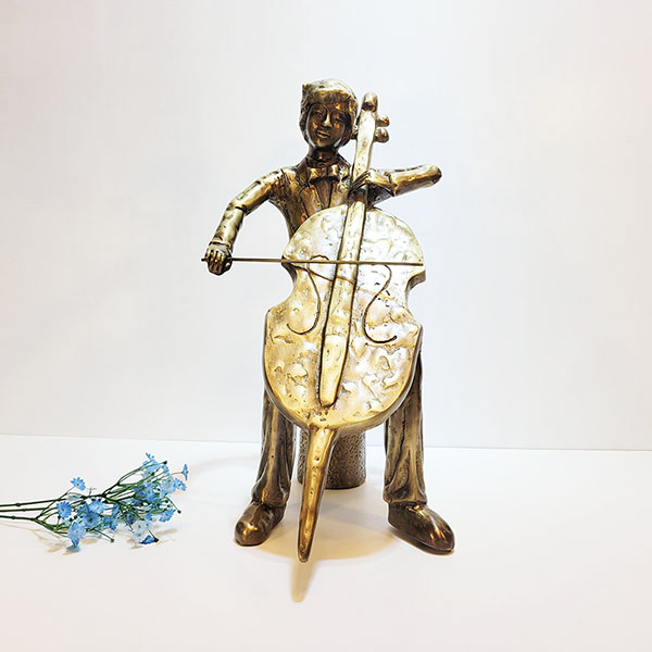 3중주 특대 악기 조각상 동 브론즈 첼로 바이올린 피아노 연주 조각품 조형물 호텔 카페 건물 로비 포토존 인테리어 장식품