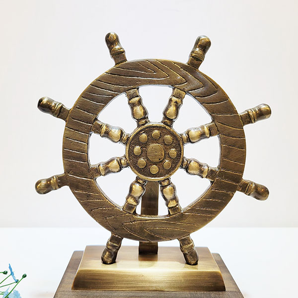 선박 방향타 장식품 조각품 조형물 지중해 선박용 방향타 해양테마 바다 빈티지 동 브론즈 카페 업소 매장 거실 인테리어 소품