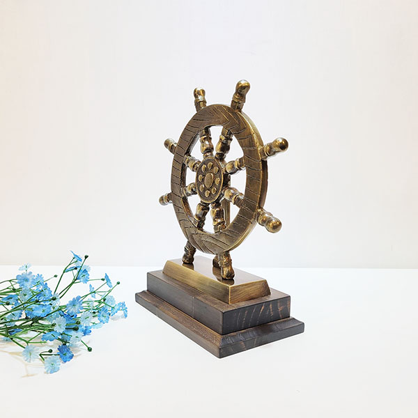 선박 방향타 장식품 조각품 조형물 지중해 선박용 방향타 해양테마 바다 빈티지 동 브론즈 카페 업소 매장 거실 인테리어 소품