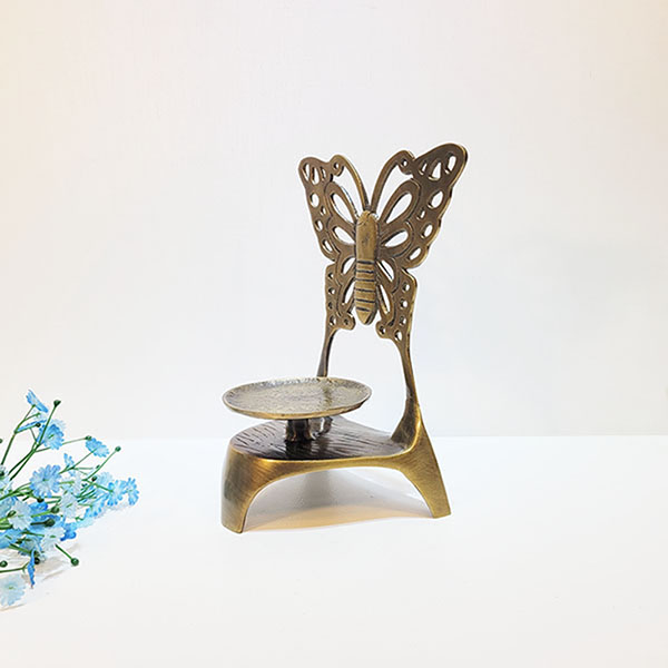신 나비 촛대 동 브론즈 빈티지 전통 캔들 전통촛대 향초 받침대 공예품 인테리어 소품