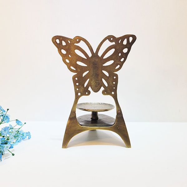 신 나비 촛대 동 브론즈 빈티지 전통 캔들 전통촛대 향초 받침대 공예품 인테리어 소품