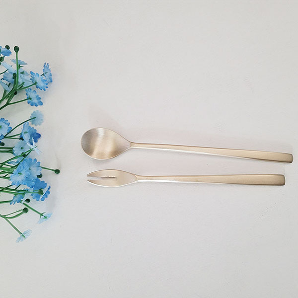 방짜 유기 디저트 티스푼 티포크 세트 주물 방식 놋 답례품 선물