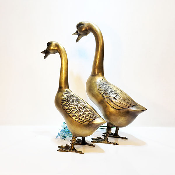 오리 한쌍 조각품 조각상 청동 황동 공예품 인형 모형 정원 연못 야외 마당 카페 거실 상점 정원꾸미기 조형물 인테리어소품