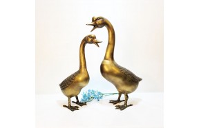 오리 한쌍 조각품 조각상 청동 황동 공예품 인형 모형 정원 연못 야외 마당 카페 거실 상점 정원꾸미기 조형물 인테리어소품