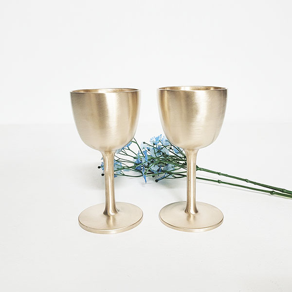 방짜 유기 와인잔 술잔 컵 샴페인 고블렛잔 주물 방식 놋 답례품 선물