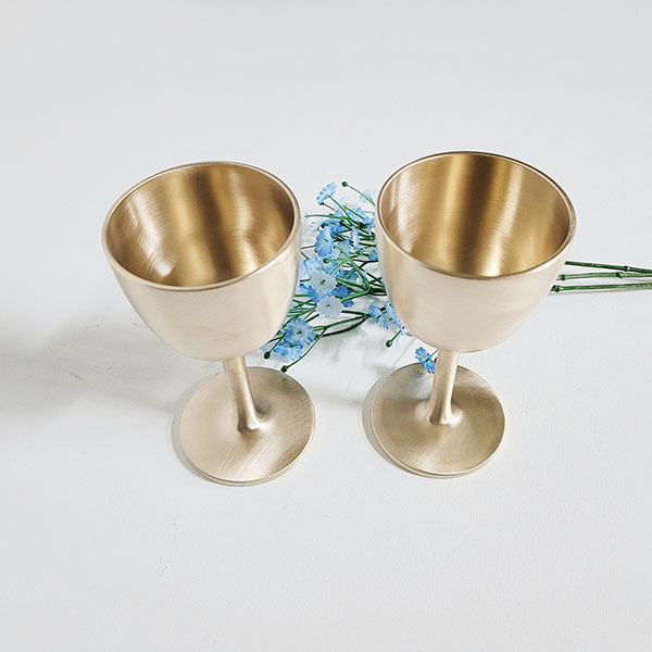 방짜 유기 와인잔 술잔 컵 샴페인 고블렛잔 주물 방식 놋 답례품 선물